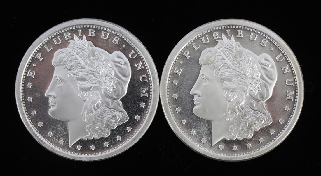2 ONE TROY OUNCE .999 SILVER MORGAN BULLION ROUNDS (1 of 2)