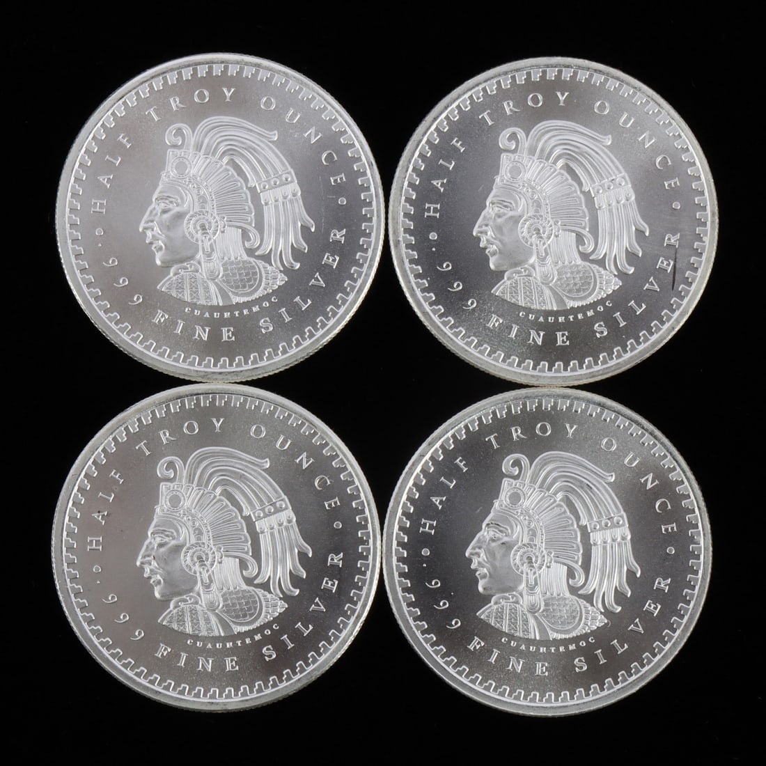 4 HALF TROY OUNCE .999 SILVER AZTEC ROUNDS (1 of 2)
