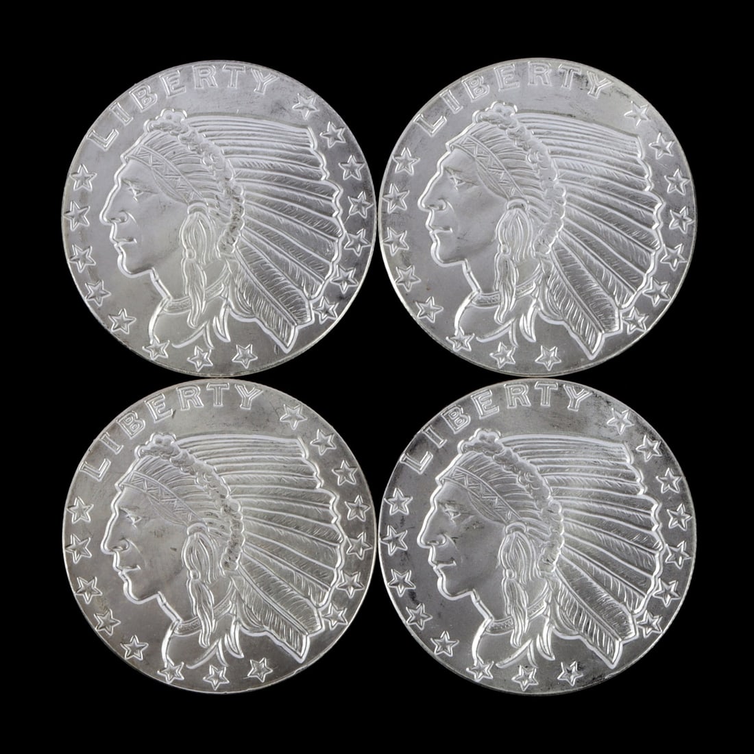 4 HALF TROY OUNCE .999 SILVER INDIAN HEAD ROUNDS (1 of 2)