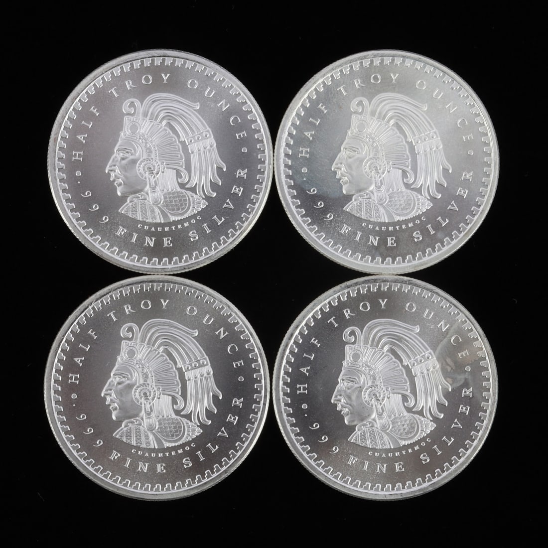 4 HALF TROY OUNCE .999 SILVER AZTEC ROUNDS (1 of 2)