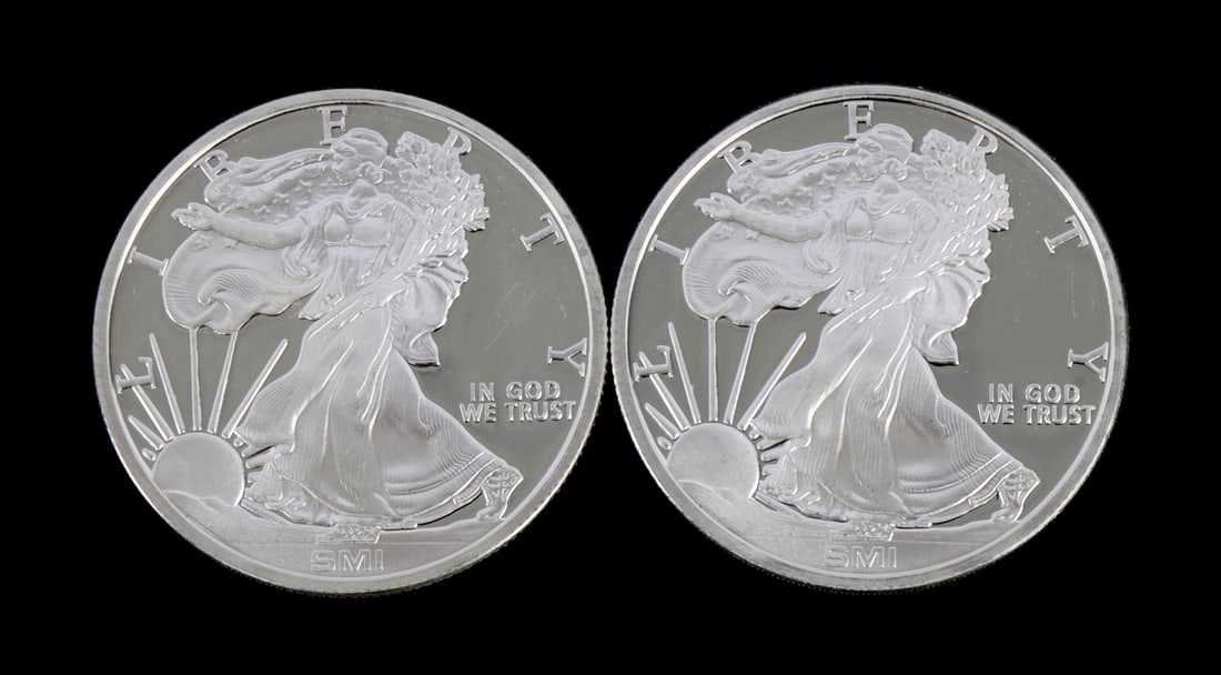 2 ONE TROY OUNCE .999 SILVER EAGLE ROUNDS (1 of 2)
