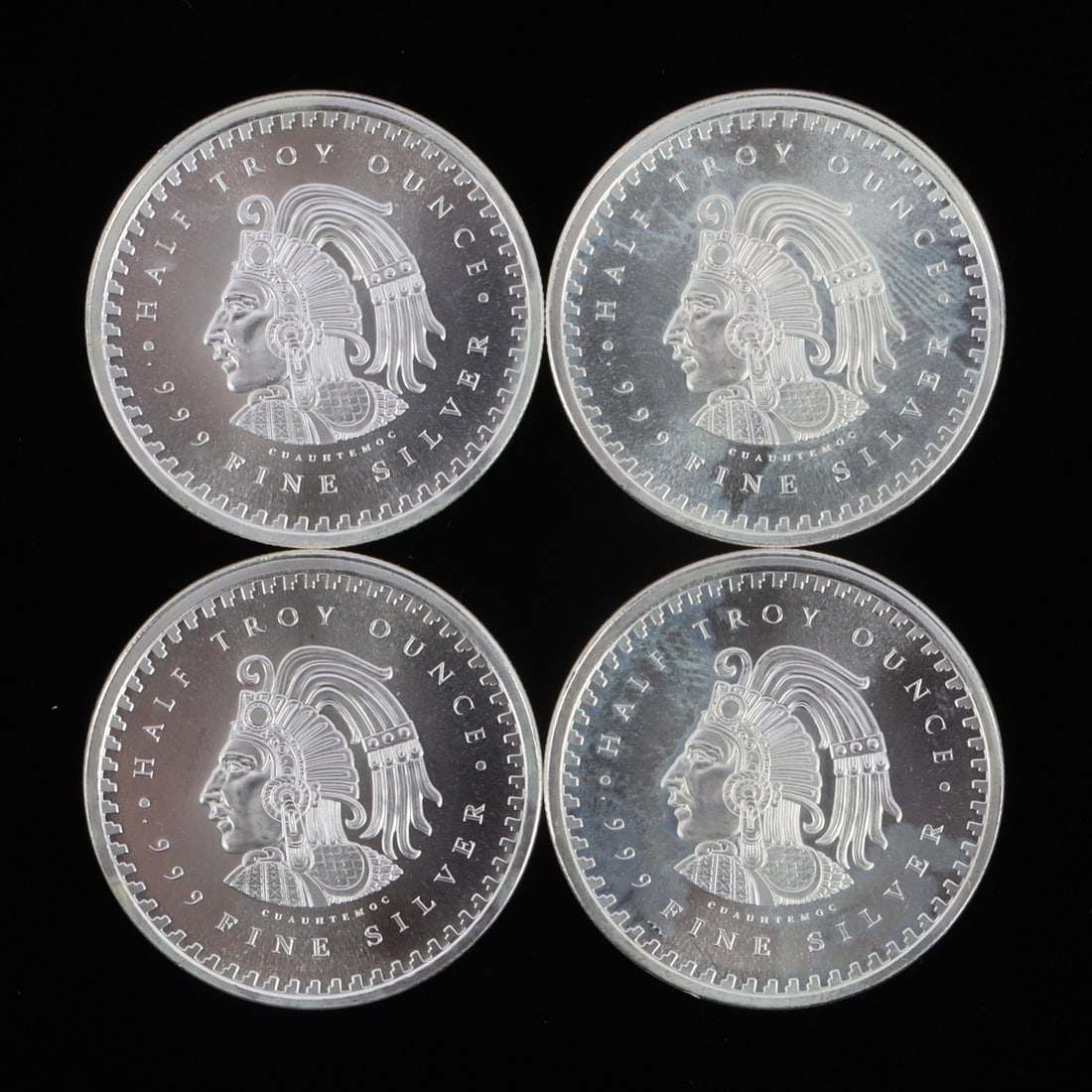 4 HALF TROY OUNCE .999 SILVER AZTEC ROUNDS (1 of 2)