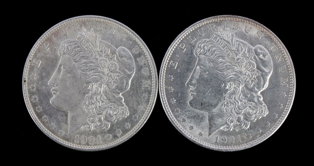TWO MORGAN SILVER DOLLARS MIXED DATE (1 of 3)