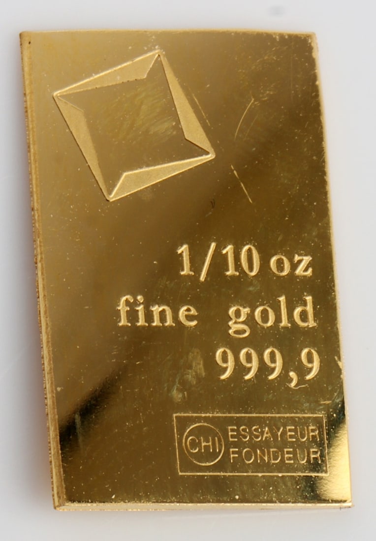1/10 TROY OUNCE VALCAMBI SUISSE GOLD BAR: Guaranteed. Payment: Bidder accounts without an established purchase history must pay via Zelle, money order, cashier's check or wire transfer. Shipping: Affiliated Auctions will ship items via USPS o