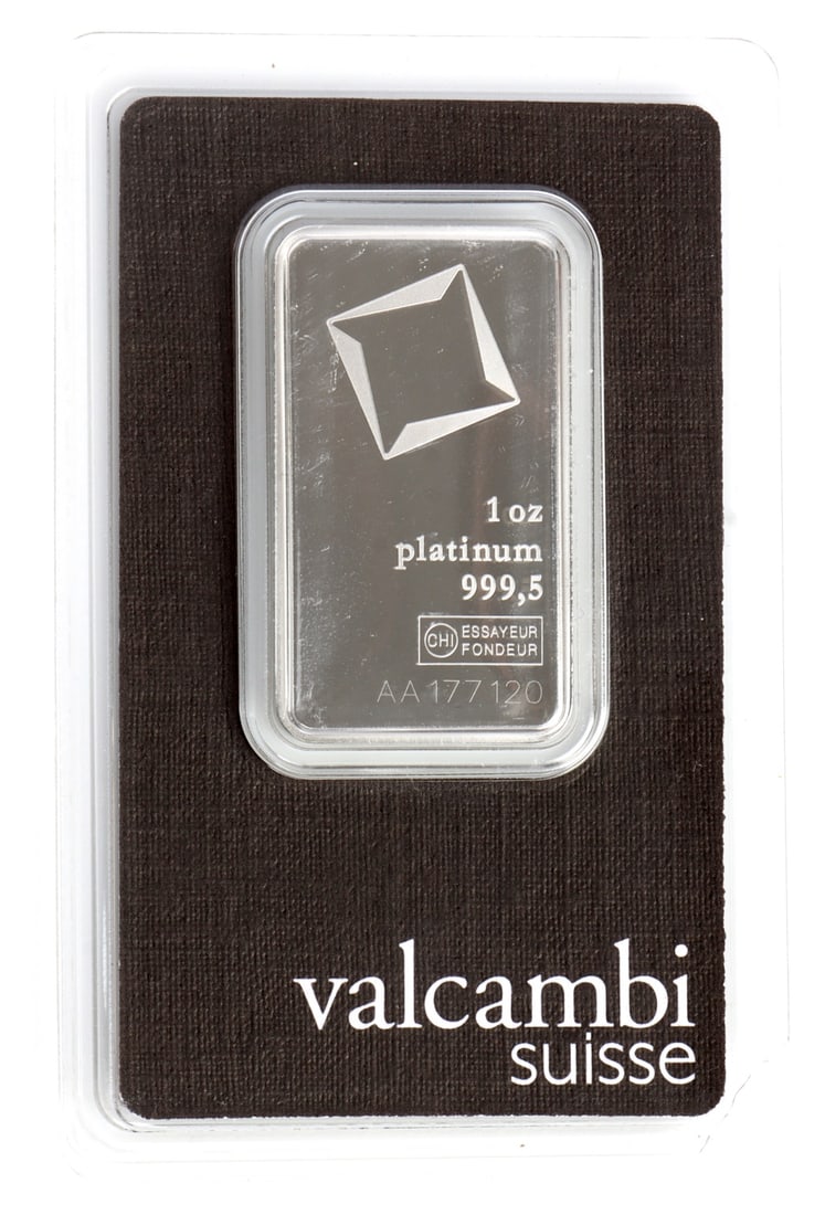 ONE TROY OUNCE PLATINUM VALCAMBI SUISSE BULLION (1 of 4)