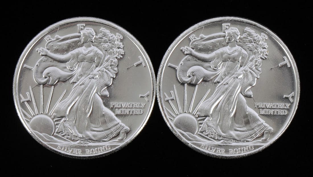 2 ONE TROY OUNCE .999 SILVER EAGLE ROUNDS (1 of 2)