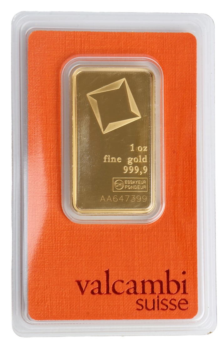ONE TROY OUNCE VALCAMBI SUISSE GOLD BULLION BAR (1 of 2)