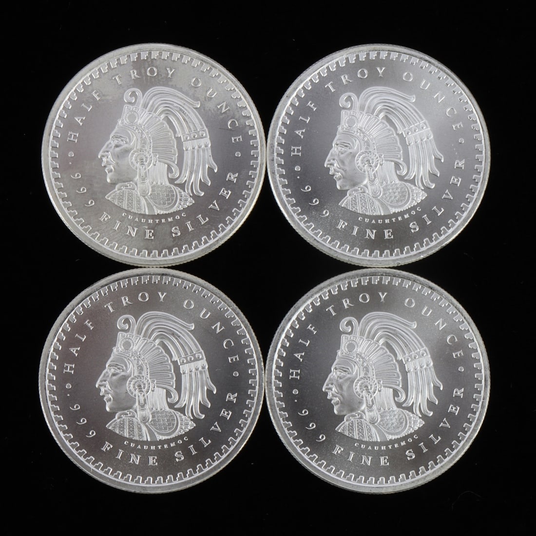 4 HALF TROY OUNCE .999 SILVER AZTEC ROUNDS (1 of 2)