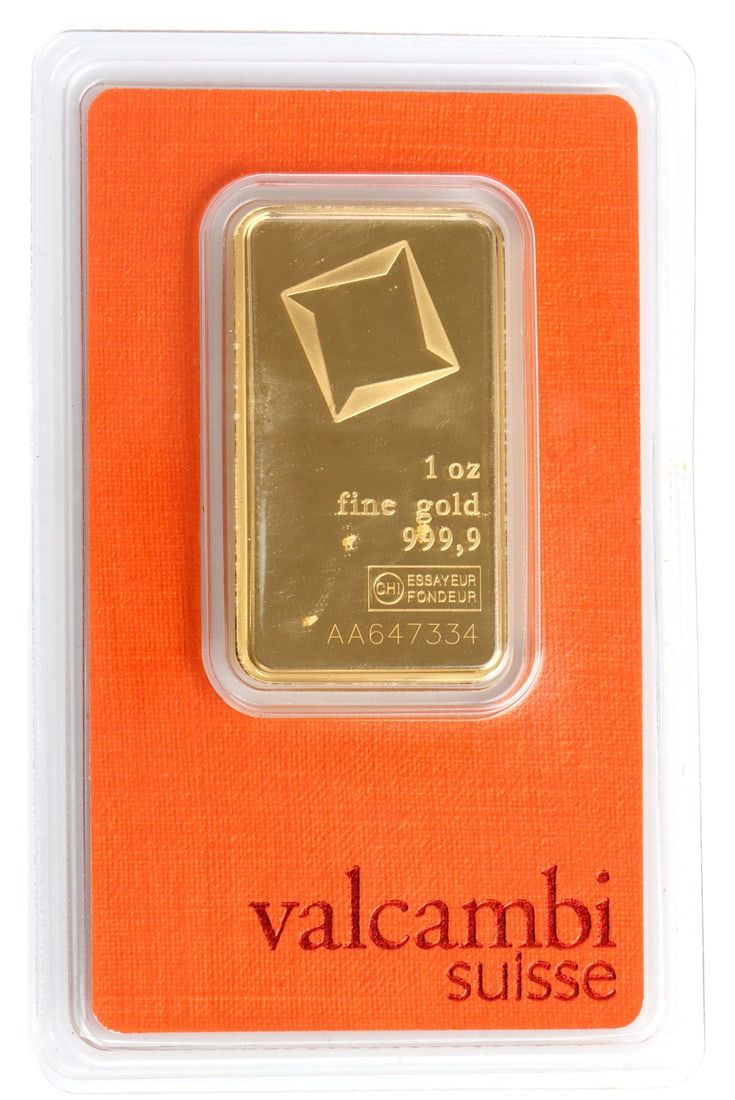 ONE TROY OUNCE VALCAMBI SUISSE GOLD BULLION BAR (1 of 4)