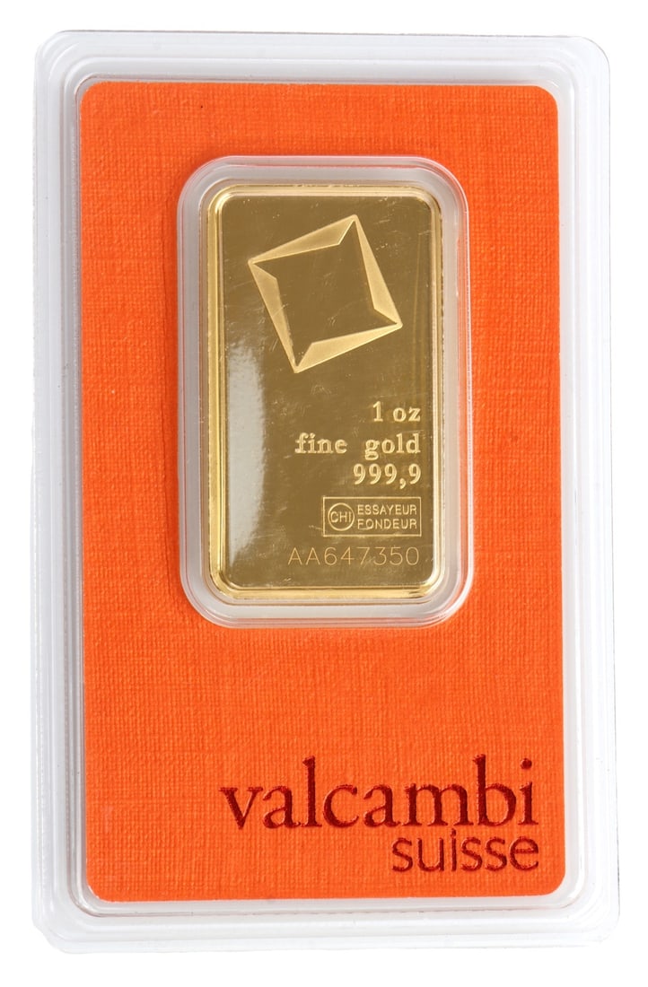 ONE TROY OUNCE VALCAMBI SUISSE GOLD BULLION BAR (1 of 4)
