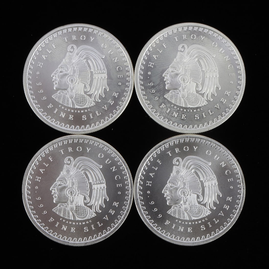 4 HALF TROY OUNCE .999 SILVER AZTEC ROUNDS (1 of 2)