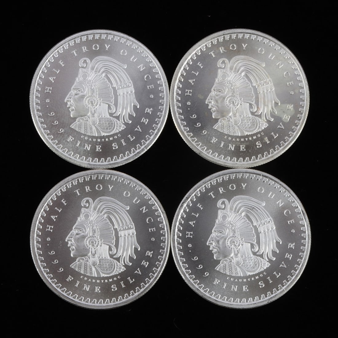 4 HALF TROY OUNCE .999 SILVER AZTEC ROUNDS (1 of 2)
