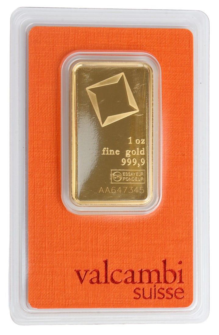ONE TROY OUNCE VALCAMBI SUISSE GOLD BULLION BAR (1 of 4)