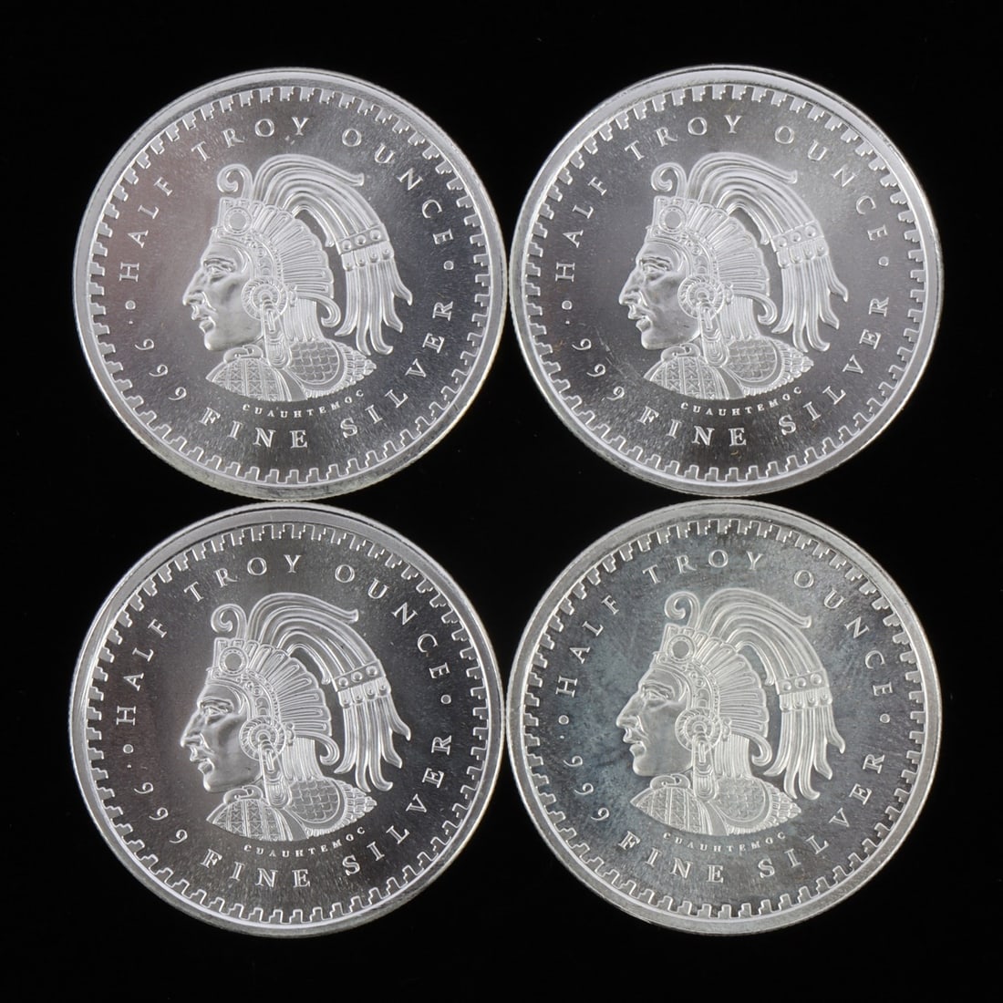 4 HALF TROY OUNCE .999 SILVER AZTEC ROUNDS (1 of 2)