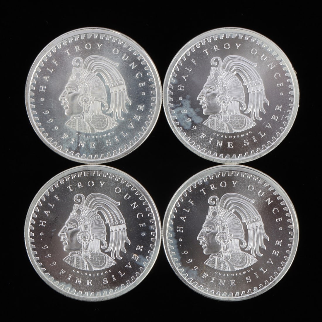 4 HALF TROY OUNCE .999 SILVER AZTEC ROUNDS (1 of 2)