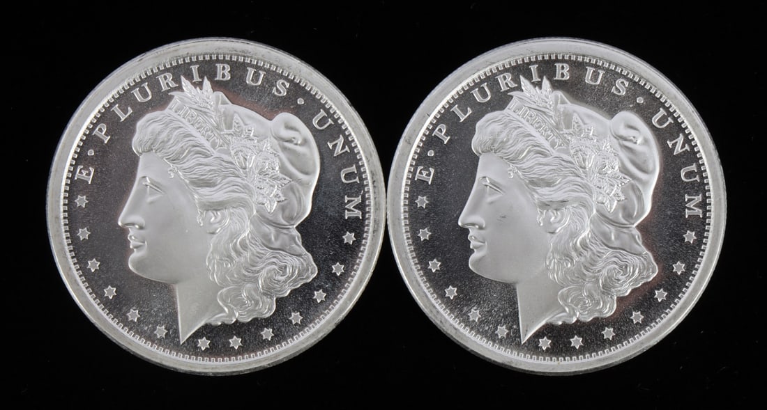 2 ONE TROY OUNCE .999 SILVER MORGAN BULLION BARS (1 of 2)