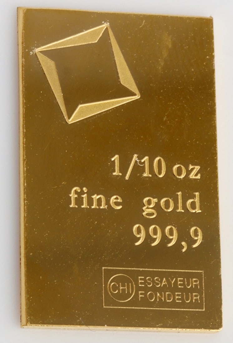 1/10 TROY OUNCE VALCAMBI SUISSE GOLD BAR (1 of 2)