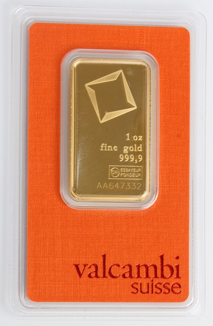 ONE TROY OUNCE VALCAMBI SUISSE GOLD BULLION BAR (1 of 4)