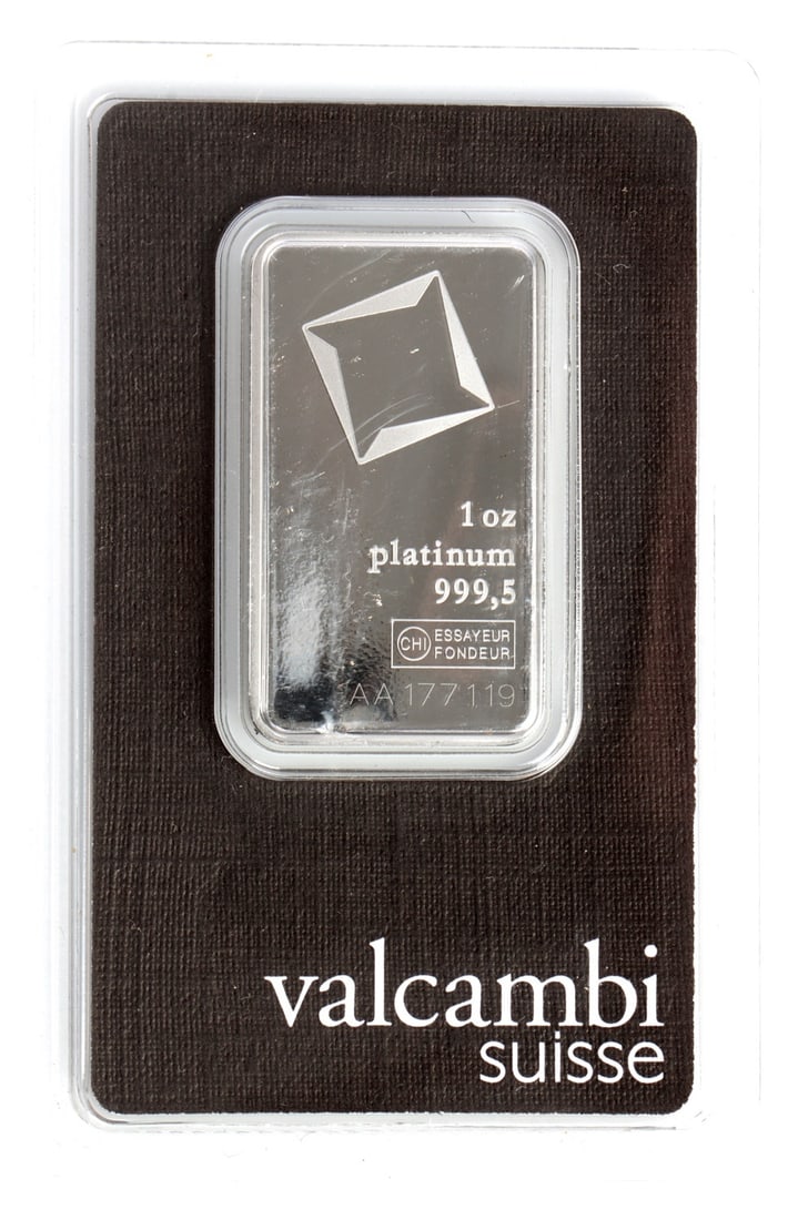ONE TROY OUNCE PLATINUM VALCAMBI SUISSE BULLION (1 of 4)