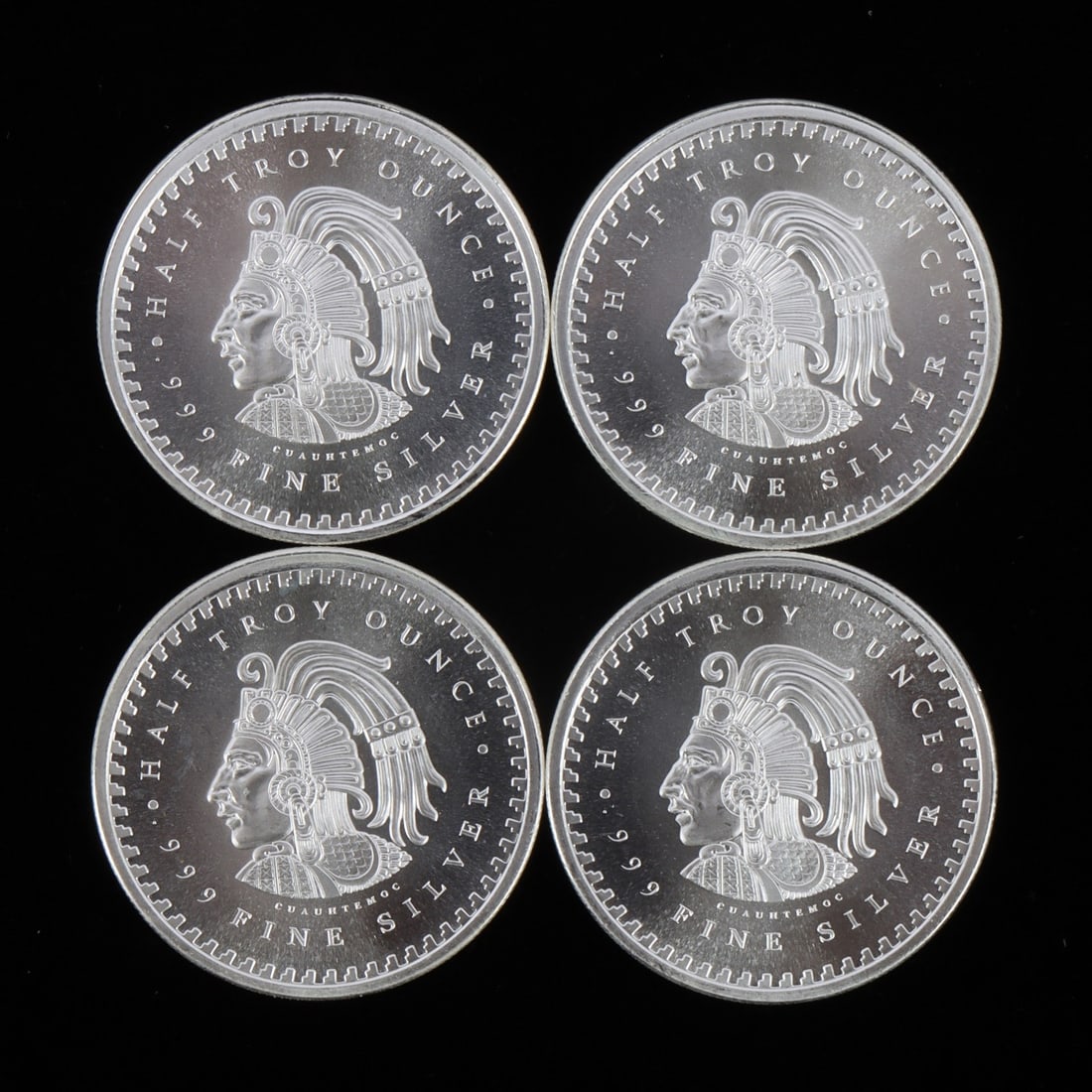 4 HALF TROY OUNCE .999 SILVER AZTEC ROUNDS (1 of 2)