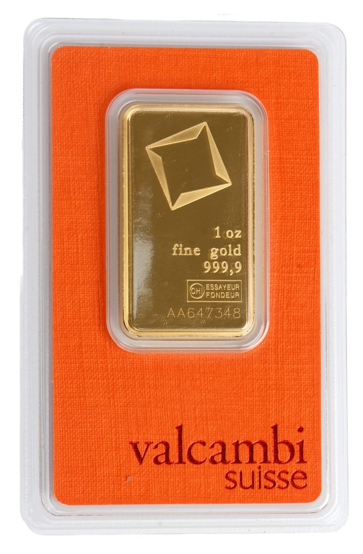 ONE TROY OUNCE VALCAMBI SUISSE GOLD BULLION BAR (1 of 4)