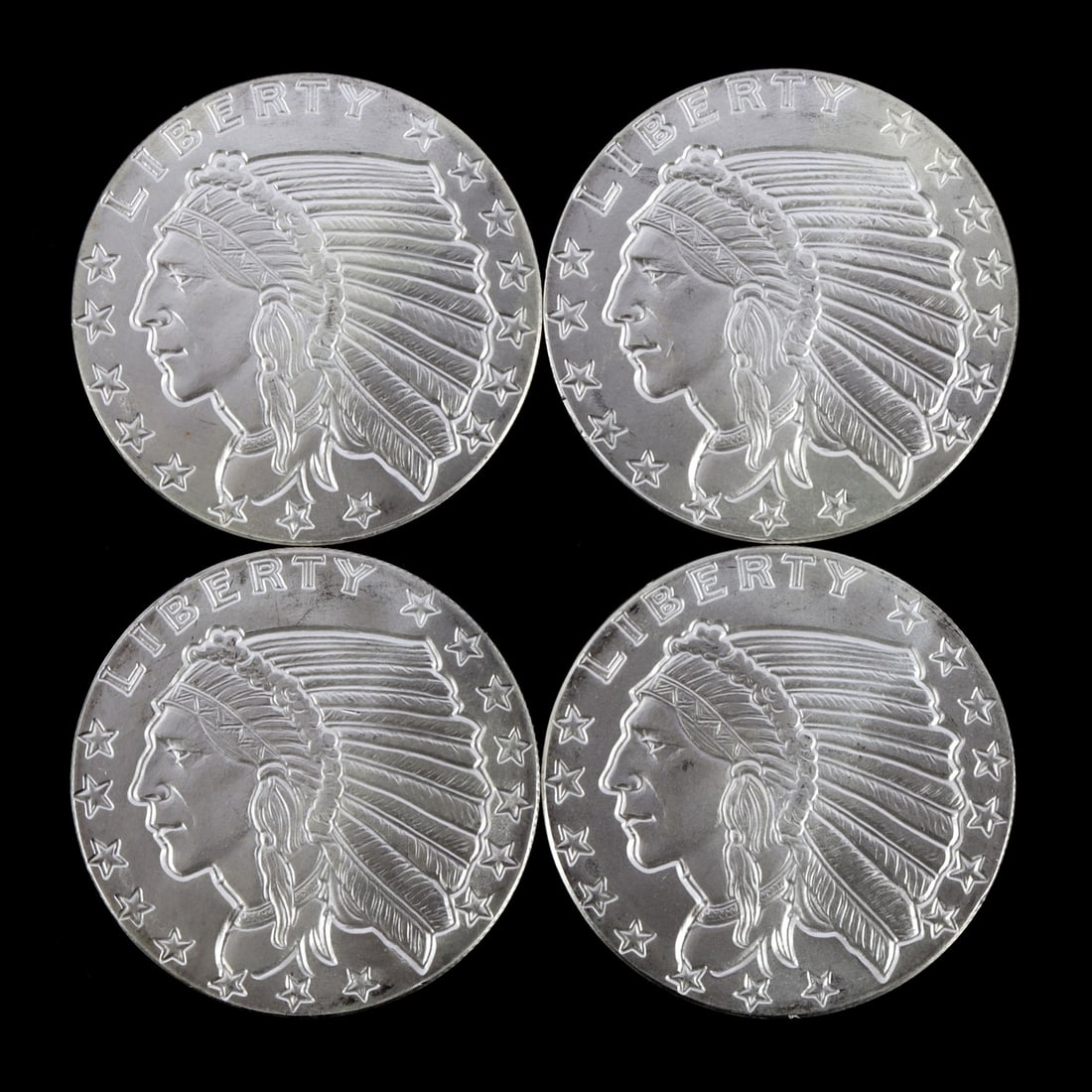 4 HALF TROY OUNCE .999 SILVER INDIAN HEAD ROUNDS (1 of 2)