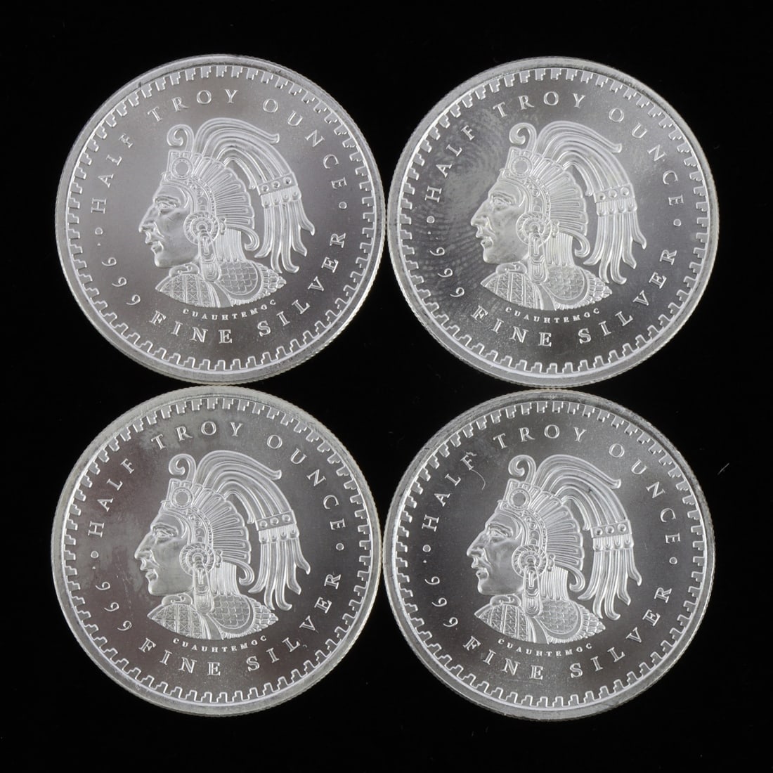 4 HALF TROY OUNCE .999 SILVER AZTEC ROUNDS (1 of 2)