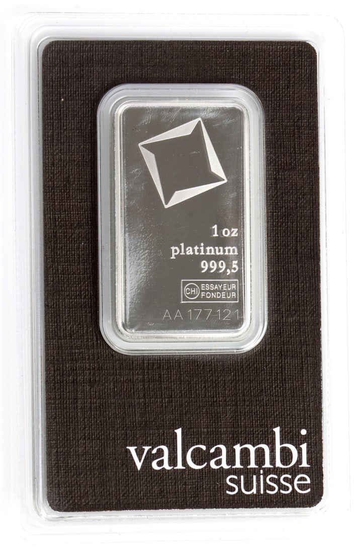 ONE TROY OUNCE PLATINUM VALCAMBI SUISSE BULLION (1 of 4)