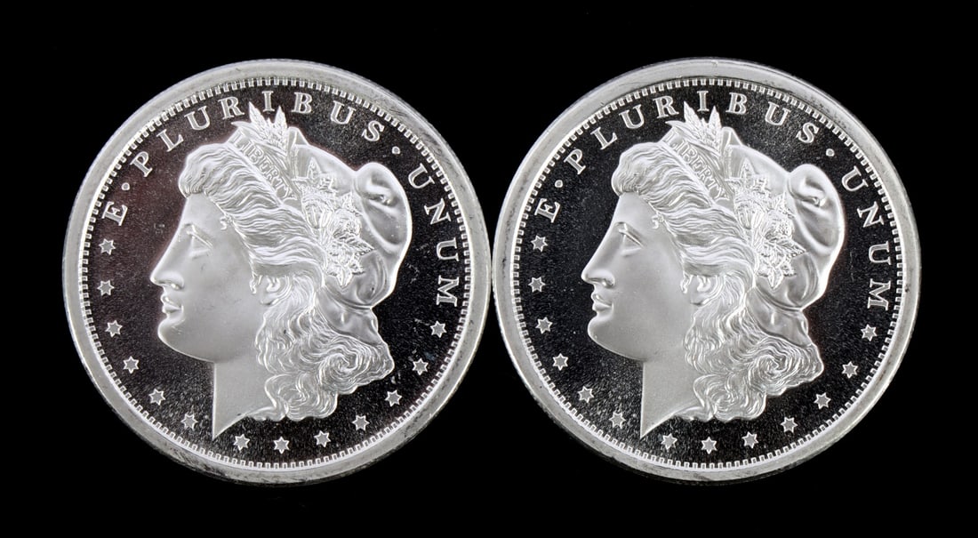 2 ONE TROY OUNCE .999 SILVER MORGAN BULLION BARS (1 of 2)