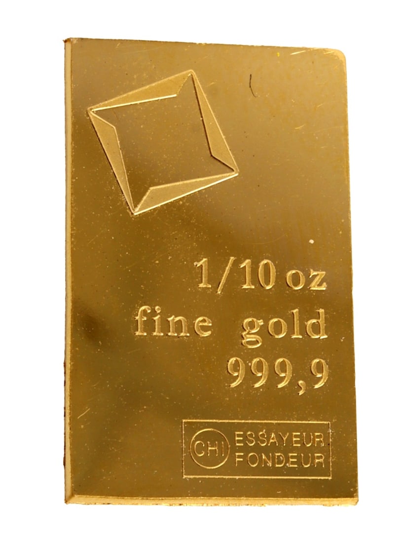 1/10 TROY OUNCE VALCAMBI SUISSE GOLD BAR: Guaranteed Payment: Bidder accounts without an established purchase history must pay via Zelle, money order, cashier's check or wire transfer. Shipping: Affiliated Auctions will ship items via USPS or