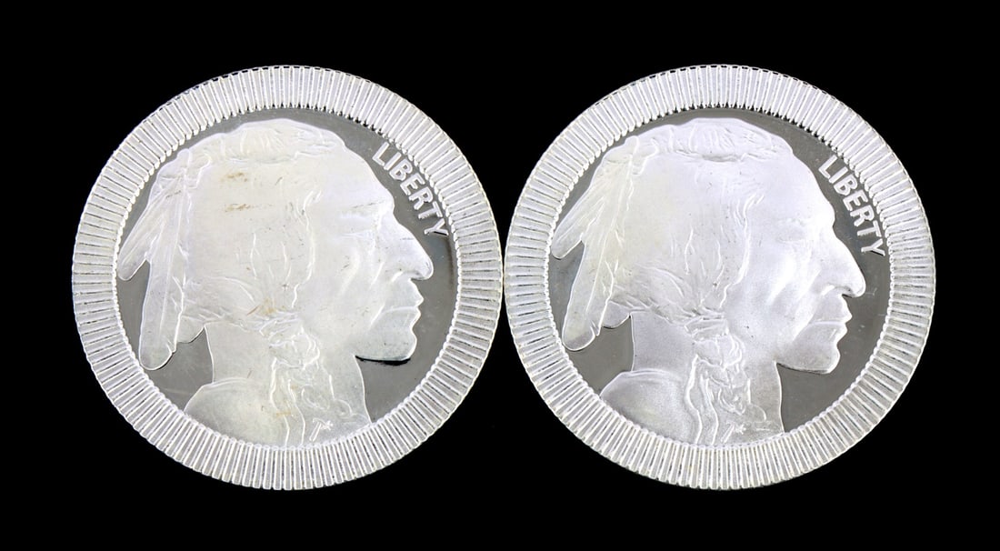 2 ONE TROY OUNCE .999 SILVER INDIAN HEAD ROUNDS: .999 fine silver rounds with Indian head design. Payment: Bidder accounts without an established purchase history must pay via Zelle, money order, cashier's check or wire transfer. Shipping: Affiliate