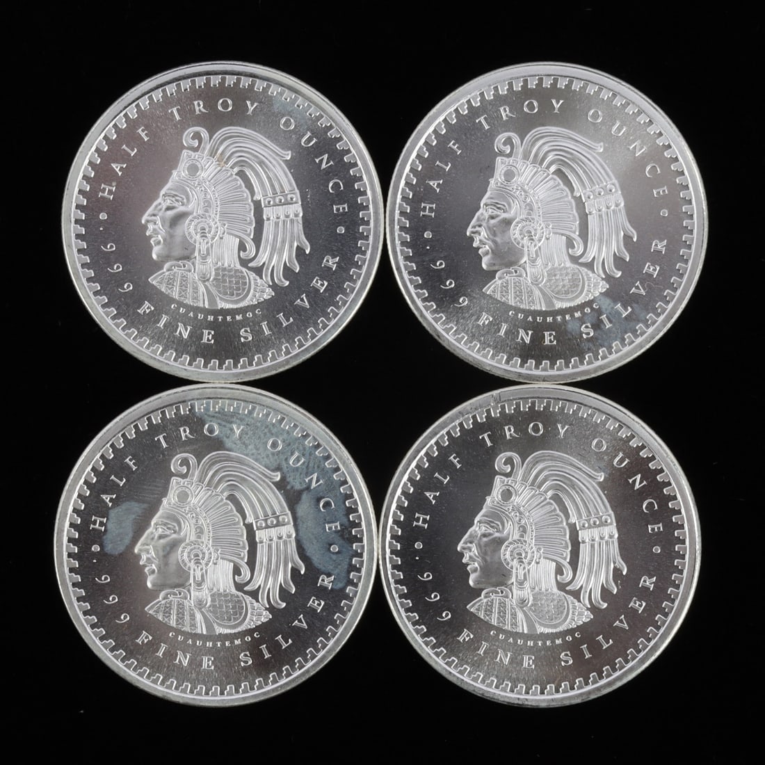 4 HALF TROY OUNCE .999 SILVER AZTEC ROUNDS (1 of 2)