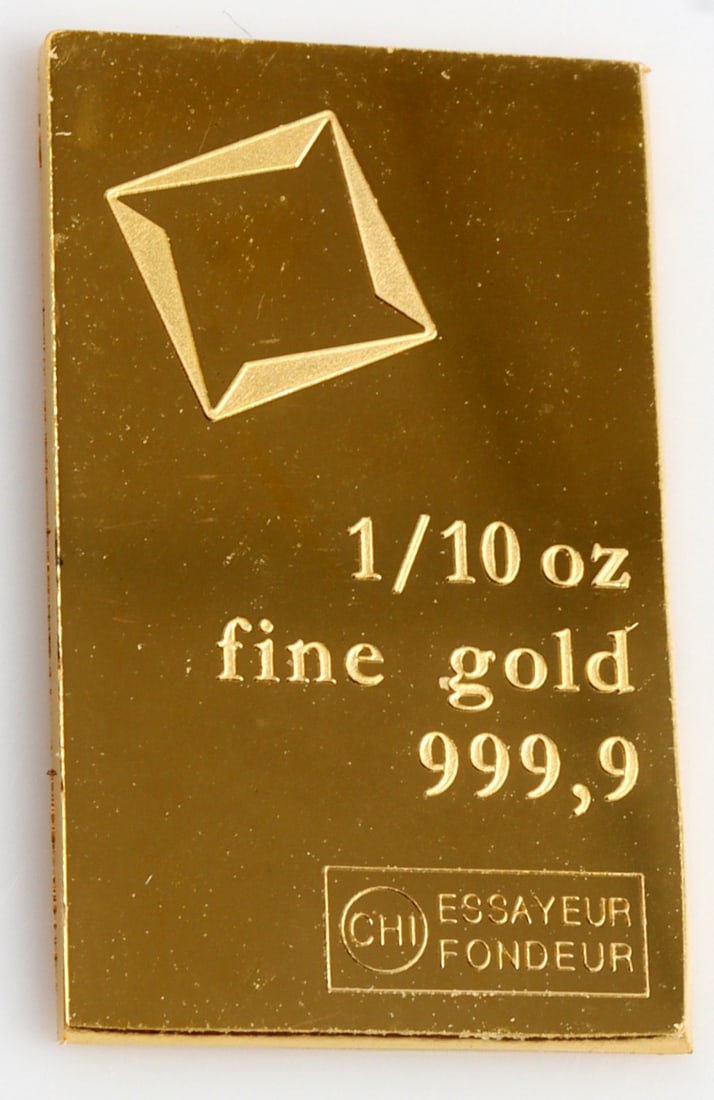1/10 TROY OUNCE VALCAMBI SUISSE GOLD BAR (1 of 2)