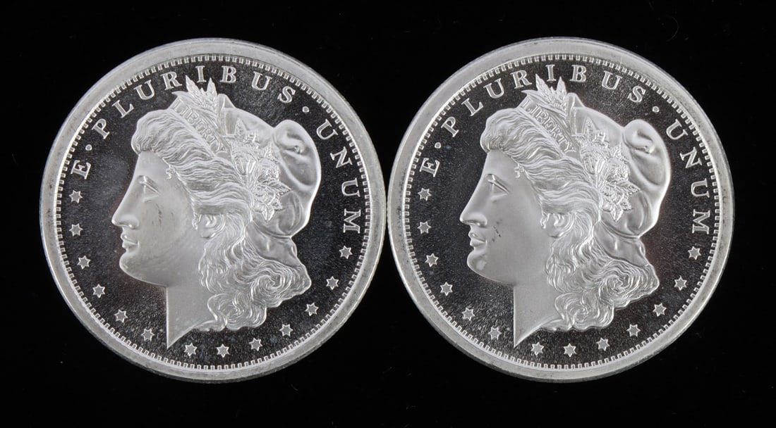 2 ONE TROY OUNCE .999 SILVER MORGAN BULLION BARS (1 of 2)