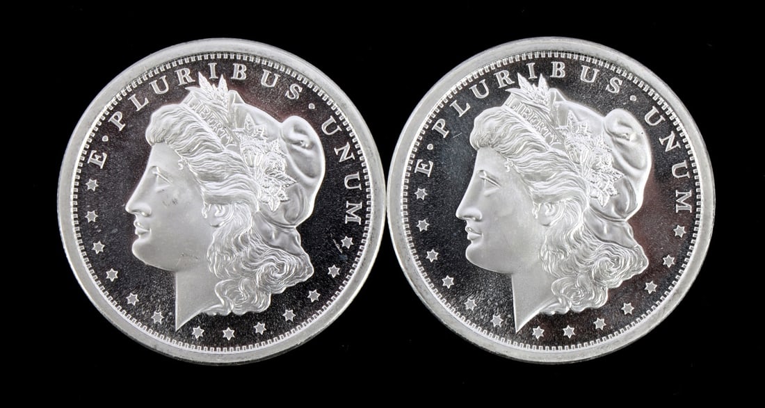 2 ONE TROY OUNCE .999 SILVER MORGAN BULLION BARS (1 of 2)