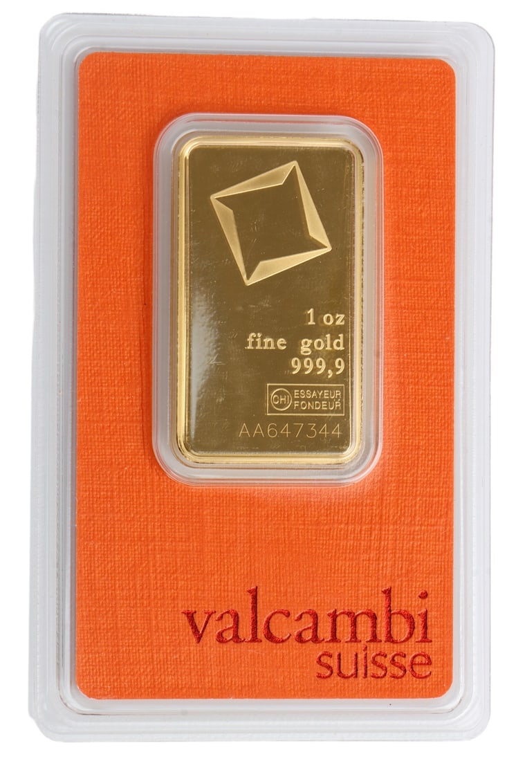 ONE TROY OUNCE VALCAMBI SUISSE GOLD BULLION BAR (1 of 4)