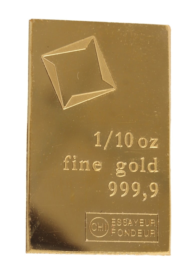 1/10 TROY OUNCE VALCAMBI SUISSE GOLD BAR: Guaranteed Payment: Bidder accounts without an established purchase history must pay via Zelle, money order, cashier's check or wire transfer. Shipping: Affiliated Auctions will ship items via USPS or