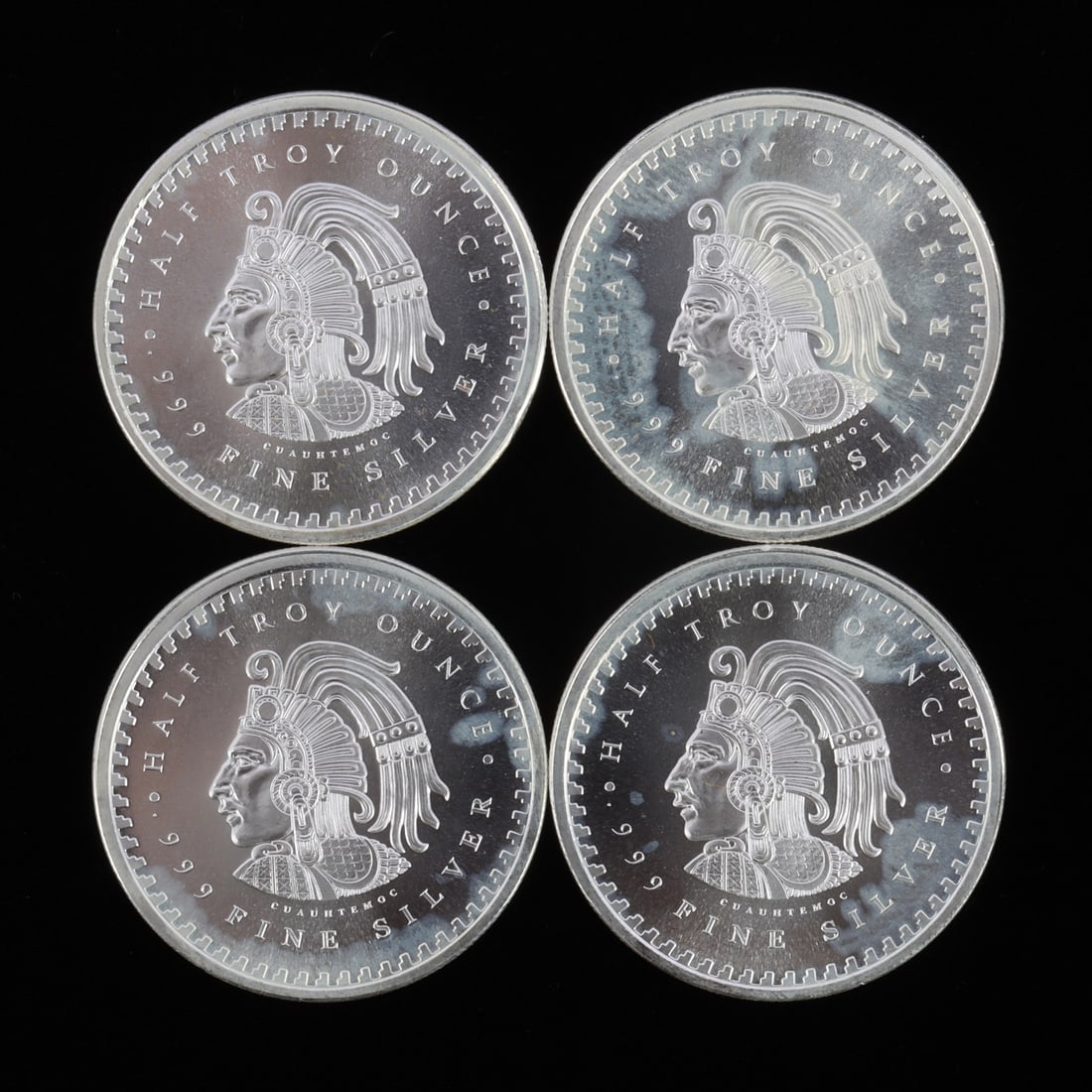 4 HALF TROY OUNCE .999 SILVER AZTEC ROUNDS (1 of 2)