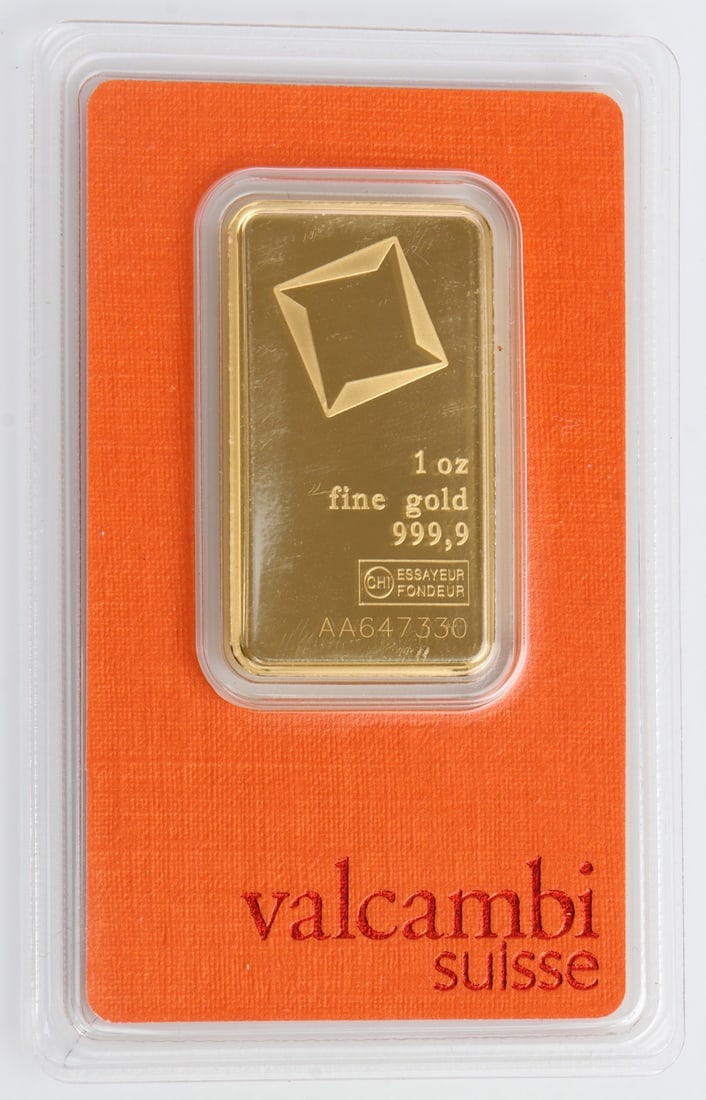 ONE TROY OUNCE VALCAMBI SUISSE GOLD BULLION BAR (1 of 4)