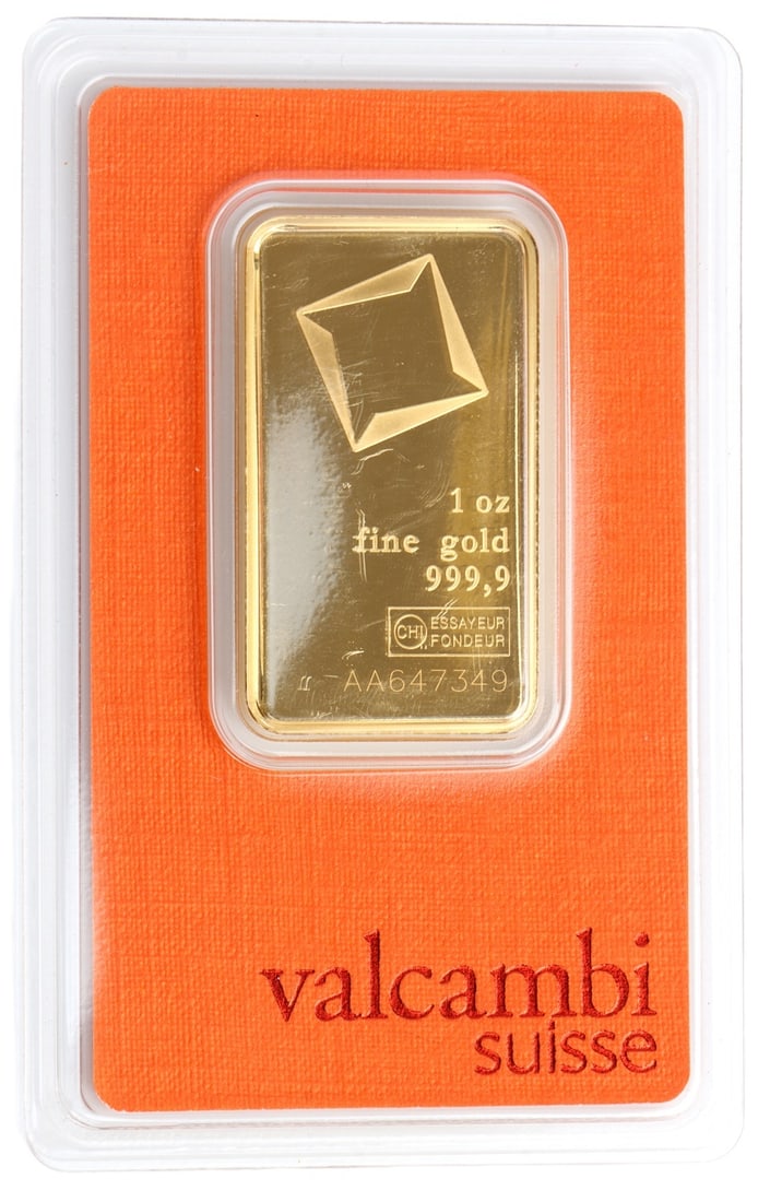 ONE TROY OUNCE VALCAMBI SUISSE GOLD BULLION BAR (1 of 4)