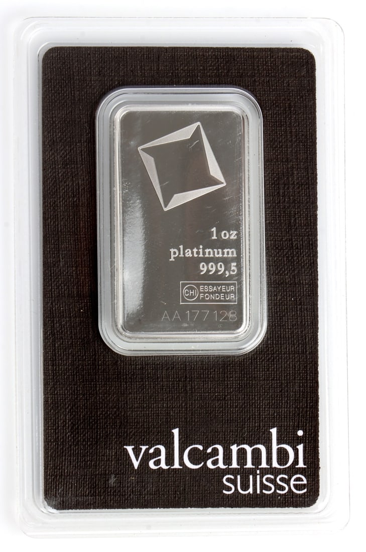 ONE TROY OUNCE PLATINUM VALCAMBI SUISSE BULLION (1 of 4)