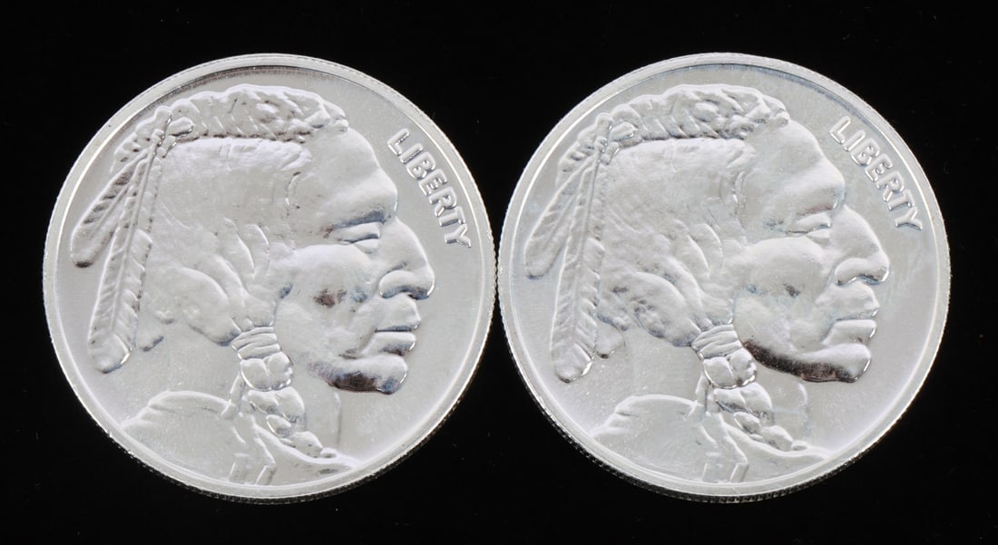 2 ONE TROY OUNCE .999 SILVER INDIAN HEAD ROUNDS: .999 fine silver rounds with Indian head design. Payment: Bidder accounts without an established purchase history must pay via Zelle, money order, cashier's check or wire transfer. Shipping: Affiliate