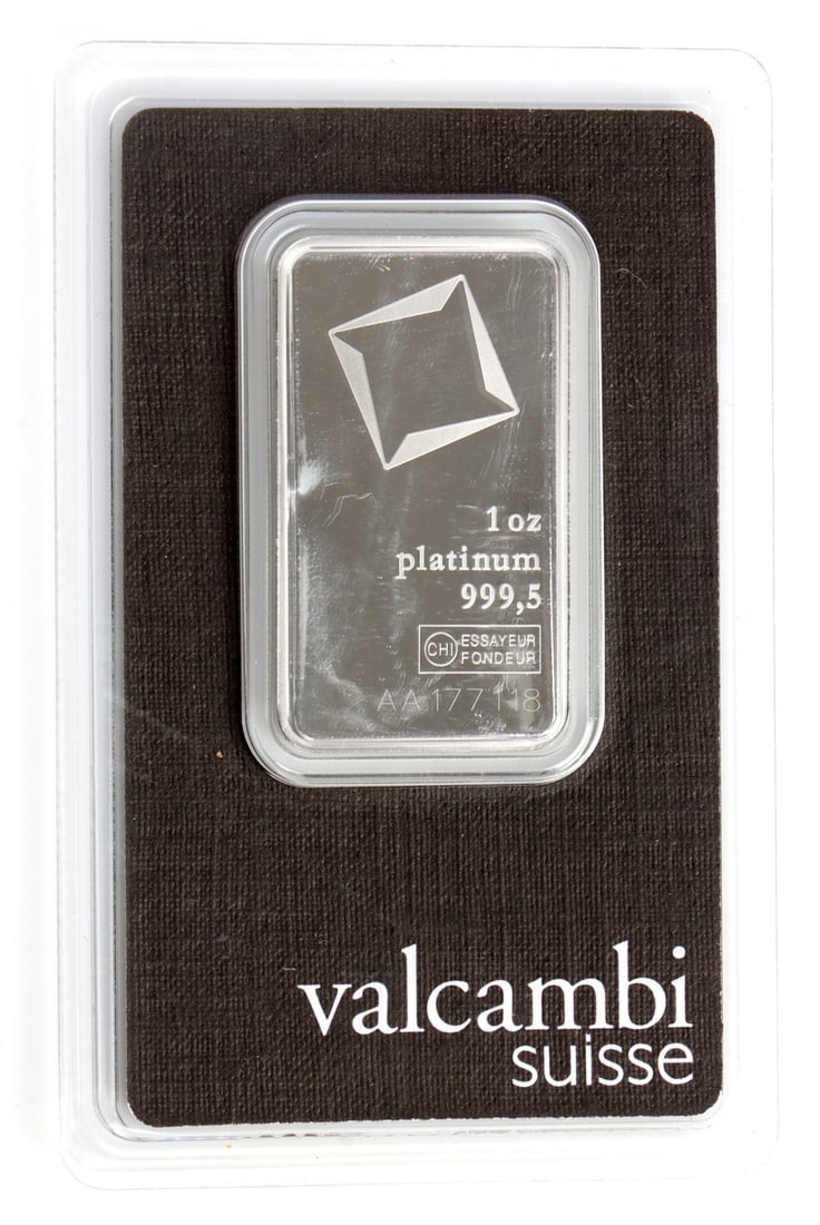 ONE TROY OUNCE PLATINUM VALCAMBI SUISSE BULLION (1 of 4)