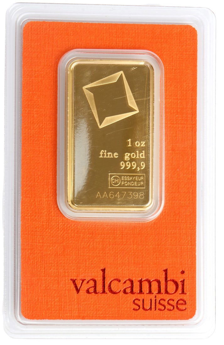 ONE TROY OUNCE VALCAMBI SUISSE GOLD BULLION BAR (1 of 4)
