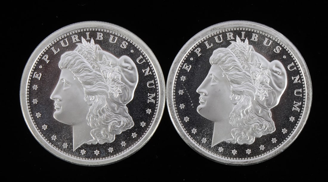 2 ONE TROY OUNCE .999 SILVER MORGAN BULLION BARS (1 of 2)