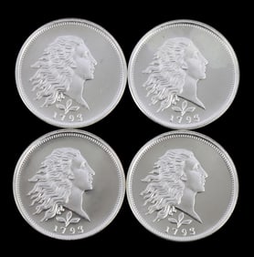 4 HALF TROY OUNCE .999 SILVER LIBERTY ROUNDS