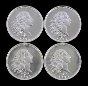 4 HALF TROY OUNCE .999 SILVER LIBERTY ROUNDS