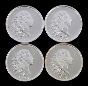 4 HALF TROY OUNCE .999 SILVER LIBERTY ROUNDS