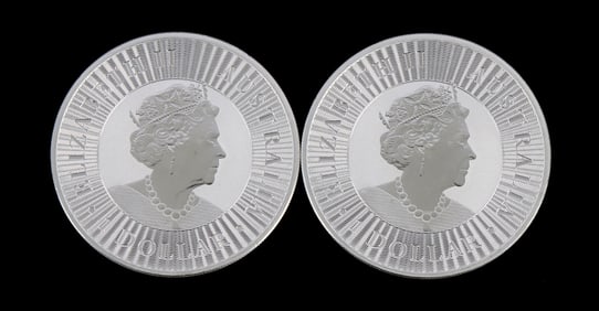 2 ONE TROY OUNCE .999 SILVER AUSTRALIAN DOLLARS