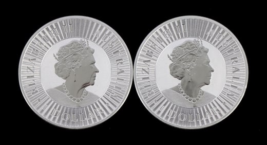 2 ONE TROY OUNCE .999 SILVER AUSTRALIAN DOLLARS